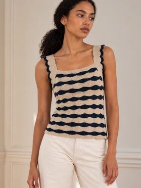 Heartloom Piper Tank‎ Top Revolve Sweater Knit Tank Striped Navy Cream